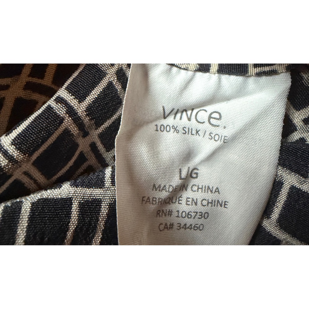Vince 100% Silk‎ Geometric Cocoon Tunic Dress Oversized Batwing L - Picture 5 of 5